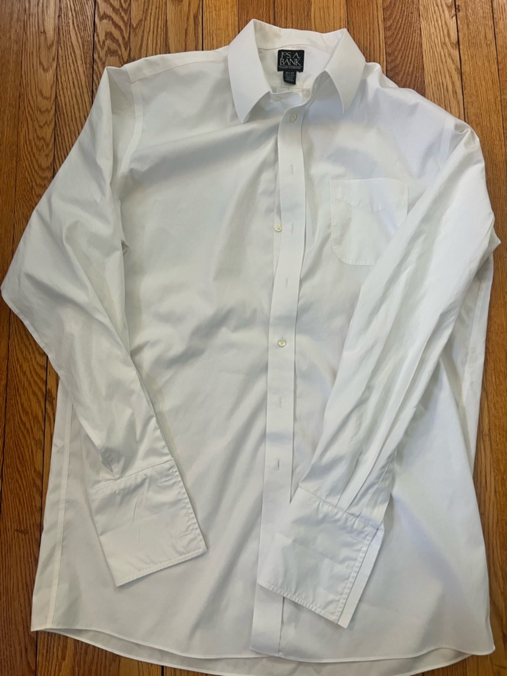 Jos. A. Bank Men's Traveler’s Collection White Dress Shirt Large